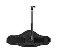 ERYUE Adjustable Selfie Stick + Waist Belt Mount Strap for Cameras - Hands- Video Recording for Running, Hiking, Cycling - Black Aluminum Alloy/EVA/PC