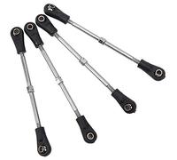 ERYUE Adjustable Steering Linkage Rod Metal for Trunk/Racing Truck 1/10 RC Model, 4Pcs Steering Rod Set for RC Car Accessory 3.3-.6in Adjust Range