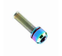 ERYUE Alloy Bicycle Tapered Head Bolt Screw With Washer, Marine-Grade, Lightweight and Corrosion-Resistant, Four Colors for Mountain Bike (M5x16)
