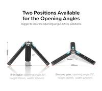 ERYUE AM11 Mini Travel Tripod Durable Stable Phone Holder for Stabilizer, DSLR Camera, 2-Level Adjustable Height, Portable Lightweight Tabletop Tripod, Vlog Selfie Video Recording, Metal, 164g