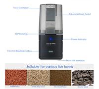 ERYUE Automatic Fish Feeder Adjustable Outlet Timer Voice Control App for Aquarium Tank Fish Food Dispenser for Lovers Black Plastic