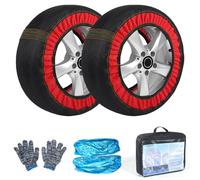 ERYUE Automotive Anti Slip Snow Socks Superior Grip Ease of Installation for Winter Driving 2pcs for 145/80R13 155/65R14 Suitable All Tires Black (6001)