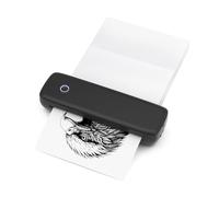 ERYUE Compact A4 Thermal Printer with Adjustable Printing Size, Portable Printer for Office and School, Energy Saving and, Suitable for Printing Various Documents (Black)