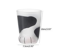 ERYUE Cute Cat Paws Glass Mug with Excellent Insulation for Coffee Milk - Suitable for Coffee Lovers, Mothers, Girlfriends - 300ml Capacity (c)