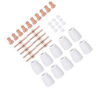 ERYUE Cutter Consumables Durable Easy Replacement High Durability for CT312/CUT50/ACDC TIG200, Ideal for Cutting Enthusiasts, 40Pcs Shield Cup Electrodes Ring Tips