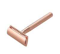 ERYUE Double Stainless Steel Beard Barber Straight Vane/Wing Razor Manual Mustache Removal Tool for Men Hotel Travel (Rose Gold)