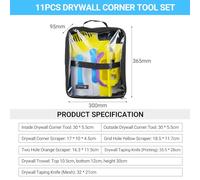 ERYUE Drywall Corner Tool Set High-Quality Plastic Construction Tool for Applicable Scene Home Repair Worker 11Pcs Drywall Taping Corner Scraper Inside Outside Trowel