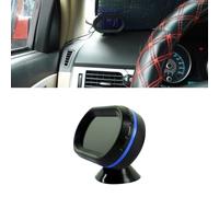 ERYUE Dual Temperature Gauge Voltmeter Voltage Tester Car Clock Thermometer LED Lighted Auto Accessory for Travelers and Drivers Blue & Green (Blue)