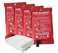 ERYUE Emergency Fire Blanket Easy to Use for Home and Kitchen, Fire Suppression Blanket for Safety (4 Pack)