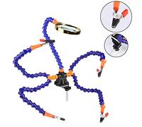 ERYUE Flexible Five Arm Soldering Station with Magnifying Glass for Precise Work, Suitable for Circuit Board Repair Aluminum Alloy (Without Fan)