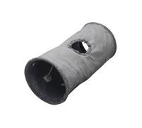 ERYUE Foldable Cat Tunnel Bed Plush Self-entertaining Ball Suede Cat Toy Steel Wire Indoor Kitten Bed Gray 65 * 29cm Family with (S)