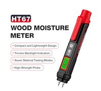 ERYUE HABOTEST HT67 Digital Wood Moisture Meter Professional Hygrometer Tester 0~58% Moisture Content for Material Safety Assessment Lightweight Pen-Type Tester for Renovations