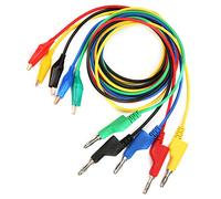 ERYUE High Quality 4mm Banana Plug Test Lead Kit, Easy-to-Use Multimeter Testing Cable Wire with Color-Coded Clips, 1m Length, Pack of 5 for Lab Research Projects