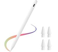 ERYUE High Sensitivity Magnetic Charging Capacitive Pen for 2018-2024,Tilt Pressure Sensitivity, Artists Professionals, Plastic/White/16.8cm/1 Pen