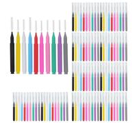 ERYUE Interdental Brushes 100Pcs Colorful Tooth Cleaning Tool for Family Use Nylon Floss Pick Portable Oral Care for Home and Travel (10 Colors)