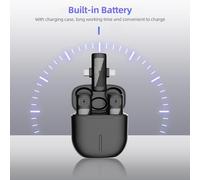 ERYUE Lavalier Wireless Microphone System Professional Noise Reduction Built-in Battery Replacement for/iOS Phones Live Streaming Interview Vlog for Podcast Singing Interview ABS 2.4GHz 35m (1