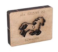 ERYUE Leather Cutting Die Efficient Horse Pattern Punch Cutter Tool for Paper Rubber Crafting for Wallets and Belts, Alloy Steel and Birch Material