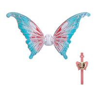 ERYUE Light Up Wings for Girls, Enchanting Electric Fairy Wings with LED Lights and Music for Princess Cosplay Dress Up, Halloween Costume Kids, Green (-1)