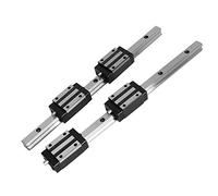 ERYUE Linear Guide Rail High Accuracy Smooth Slider Pack 4 Precision Automation Equipment for Machine Operators Cast Iron Black Size:2Pcs HG15-300mm with 4Pcs HGH15 Linear Bearing Slide Block