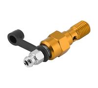 ERYUE M10x1.0mm Motorcycle Brake Master Cylinder Caliper Bleed Screw Nipple with Dust Cap, Banjo Bleed Screw for Bleeding Brakes (Gold)