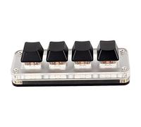 ERYUE Macro Keyboard with Knob, Red Switch Mechanical Keyboard Ergonomic One-Handed USB Wired Keypad, Customizable Keys, Sturdy Acrylic Material for, Vista, OS X (4 Keys)