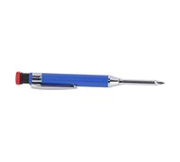 ERYUE Mechanical Carpenter Pencil Set Heavy Duty Long Nose Deep Hole for Woodworking, 12 Refill, Metal Clamp Design for Carpenters and Enthusiasts (Blue)