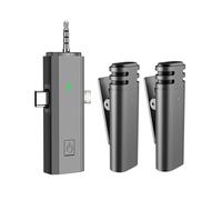 ERYUE Microphones Mini Wireless Microphone 3 in 1 Receiver for Mobile Phone Omnidirectional Mic Noise Reduction Compatible with Type-C Phone Tablet for YouTube Live (2)