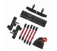 ERYUE Muay Thai Boxing Band Full Body Strength and Training Strap, Leg Power Safe Use Trainer for Track and Field Sports, Red, 60lbs, Adjustable (100lbs)