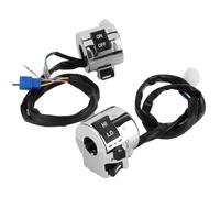 ERYUE Multi-function Motorcycle Handlebar Switch for Turn Signal Headlight Horn, Universal Switch Assembly, Convenient Replacement for Off-road Vehicles, Black+Silver ABS Material