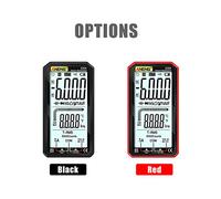 ERYUE Multimeter Volt Ohm Capacitance Continuity Tester, Palm-Sized True-RMS Multimeter, for Electrical Professionals, Black/Red (Black)