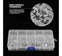 ERYUE Noninsulated Ferrule Copper Terminals 14 Values 700Pcs Kit, Fire Resistant Terminals for Cable and Wire Connection