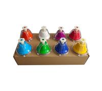 ERYUE Percussion Instrument Desk Bells 8 Notes Metal Hand Bells Music Bells Percussion Instrument Smooth Edges Holiday Birthday Colorful Flower Bell