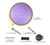 ERYUE Percussion Instrument Steel Tongue Drum 15 Inch 21 Notes C Key Percussion Instrument with Drum Mallets for Meditation Yoga Beginners Majors Family Friends Handpan Drum