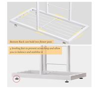 ERYUE Planter Stand Heavy Duty Storage Shelving Rack Adjustable Feet 5-Tier Display Shelf, Metal Dark Grey for Flower Pots Holder Home Garden Plant Lover, 1300g (White)