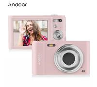 ERYUE Portable 48MP Auto Focus Self Timer Face Detection Digital Camera for Kids 4K 16X Zoom Anti Shaking Carry Pouch, Toddler Camera Gift for Girls Boys (Pink)