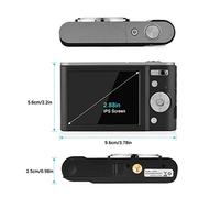 ERYUE Portable 48MP Auto Focus Self Timer Face Detection Digital Camera for Kids 4K 16X Zoom Anti Shaking Carry Pouch, Toddler Camera Gift for Girls Boys (Black)