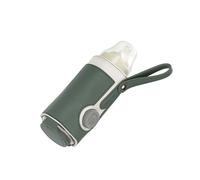 ERYUE Portable USB Bottle Warmer for Travel 3 Levels Constant Temperature Warming for Daily Use Travel Breastfeeding Night Feeding Made from PU Leather (Green)