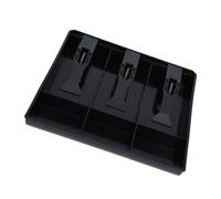 ERYUE Quality Plastic Cash Drawer Register Insert Tray, 3 Bills 3 Coins Money Storage Box, Made of ABS, Nice Replacement for Cash Register (Black)