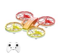 ERYUE Remote Control Aircraft Durable Secure Construction LED Lights 360° Flip Gifts Small Flying Toys Adults ABS Material (Red)