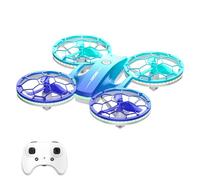 ERYUE Remote Control Aircraft Durable Secure Construction LED Lights 360° Flip Gifts Small Flying Toys Adults ABS Material (Blue)