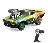 ERYUE Remote Control Drift Car for Boys, 1/16 Scale Electric Stunt Vehicle with Swaying Effect and Vibrant LED Lights, Perfect for Competitive Play Among Friends (Green)