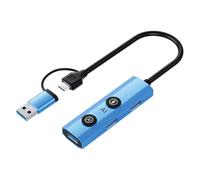 ERYUE Smart AI Docking Station Multifunctional USB Hub for Office Workers Made of Durable Aluminum Alloy for Fast Data Transfer with Voice Assistant Button (Dual interface)