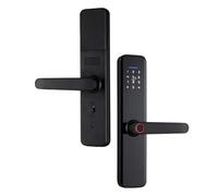 ERYUE Smart Fingerprint Door Lock Indubitable Safety One-step Accessing for Home Security Aluminum Alloy Black (Black)