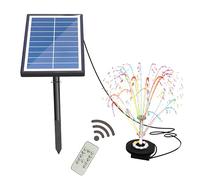 ERYUE Solar Water Pump with Colorful Light and Remote Controller 17pcs -layer Clear Nozzle Kit 7W Solar Fountain Pump Built-in 3000mAh Battery Max 400L/H Flow Insert-in Solar Pond Pump with 16ft Cable