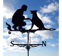 ERYUE Stainless Steel Durable Retro Farm Scene Weather Vane for Professional Measuring Tools, resistant Metal Garden Stake for Home Decor 57 * 30CM (#4)