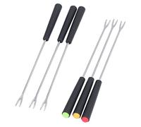 ERYUE Stainless Steel Fondue Forks Set of 6 Multi Color Top Easy to Differentiate, Long Forks for Chocolate and Cheese Fondue, Made of High Quality Stainless Steel, Rust Resistant