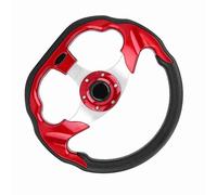 ERYUE Suede Leather Racing Steering Wheel 320mm, Carbon Fiber, Drifting for Different Models, with Soft Hand and Comprehensive Control, Various Colors, Fashion Design (Red)