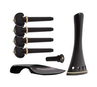 ERYUE Tailpiece 4/4 Violin Accessory Parts Set Ebony with Tailpiece Chin Rest End Pin Tu Pegs
