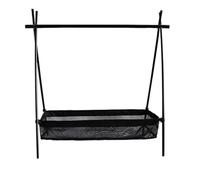 ERYUE Tripod Mesh Basket Organizer Durable Storage Box for Camping Table Picnic, Under Table Storage Bag with Four Hooks for Quick Installation and Take Down Outdoor Activities (L)