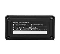 ERYUE Universal 300A Bus Bar Box Terminal Board with 4 Studs, Heavy Duty Modular Design for RV Accessory, M8 Terminal Studs (A(black))
